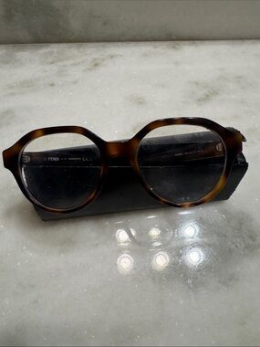 Fendi Tortoiseshell Brown Round Optical Glasses